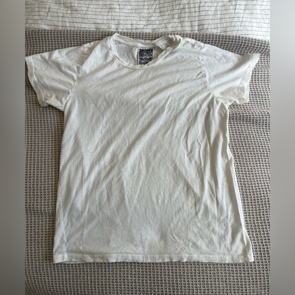 Jungmaven White Crew Neck Short Sleeve Tee